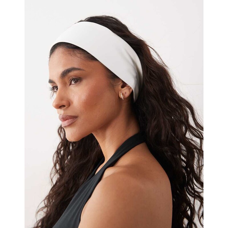 4505 Icon soft touch yoga wide headband in white