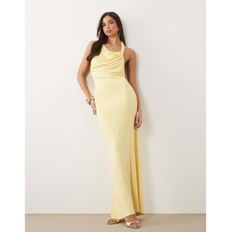 Aria Cove double layered slinky asymmetric halterneck low twist back 115520759
