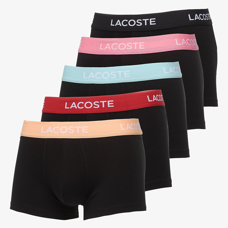 Boxerky LACOSTE 5 Pack Trunk Black/ Ledge-Reseda-Pastille Mint 115041862