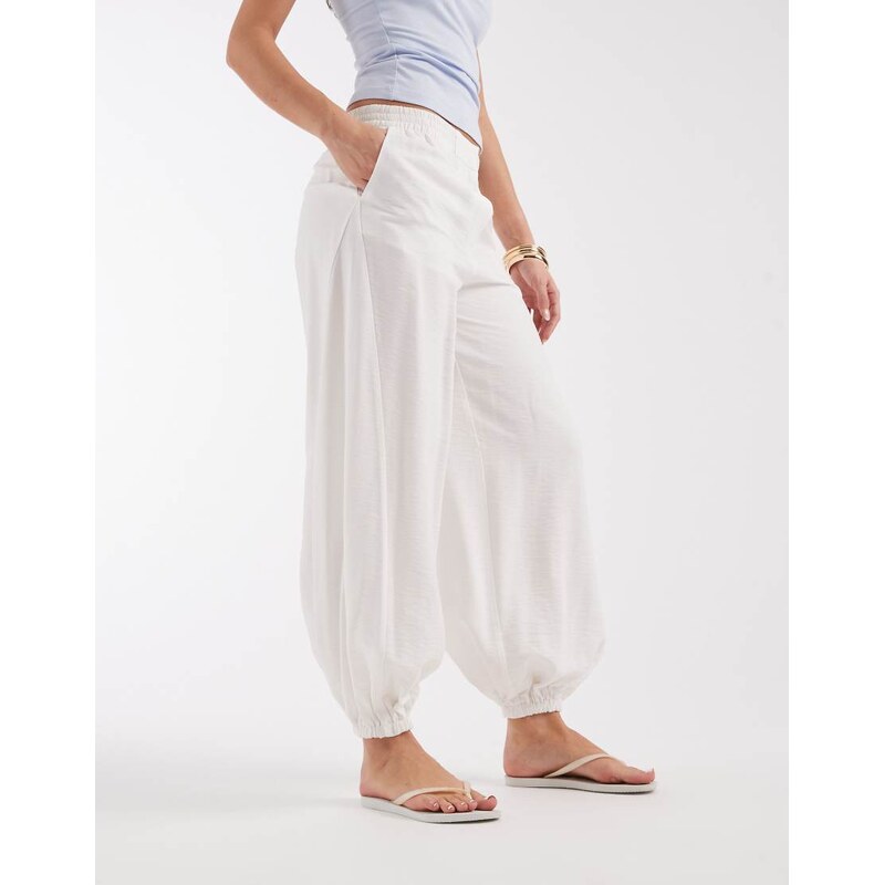 ASOS DESIGN Tailored balloon tie hem trouser in crinkle fabric