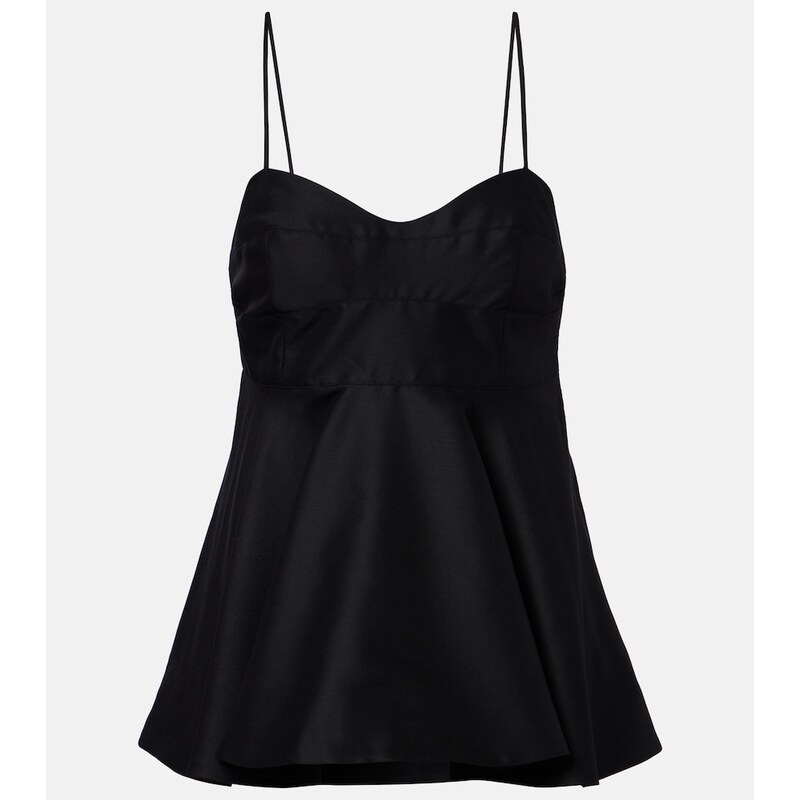 Róhe Peplum wool and silk bustier top