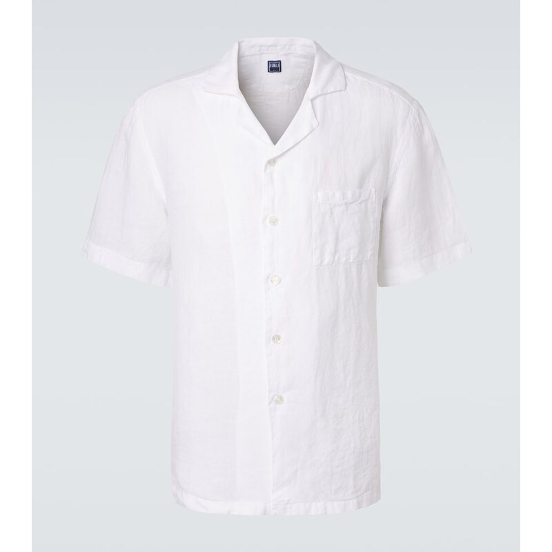 Fedeli Linen bowling shirt