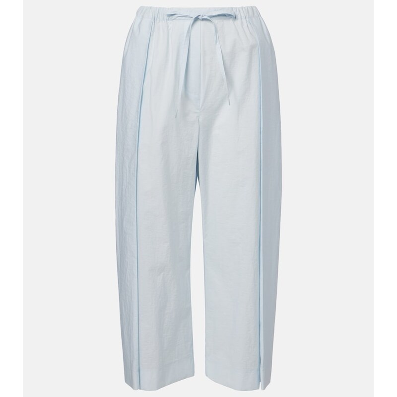 Loewe Paulas Ibiza cotton-blend poplin wide-leg pants