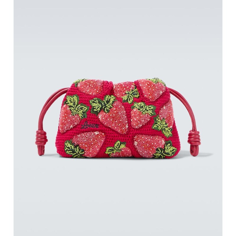 Loewe Paulas Ibiza Flamenco Mini beaded clutch