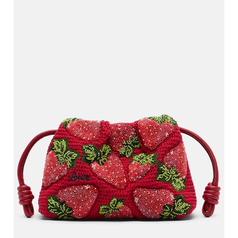 Loewe Paulas Ibiza Flamenco Mini beaded clutch