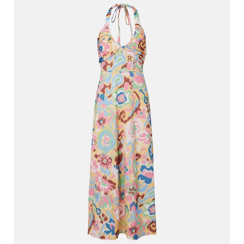 Rixo Ilyana printed cotton jersey midi dress