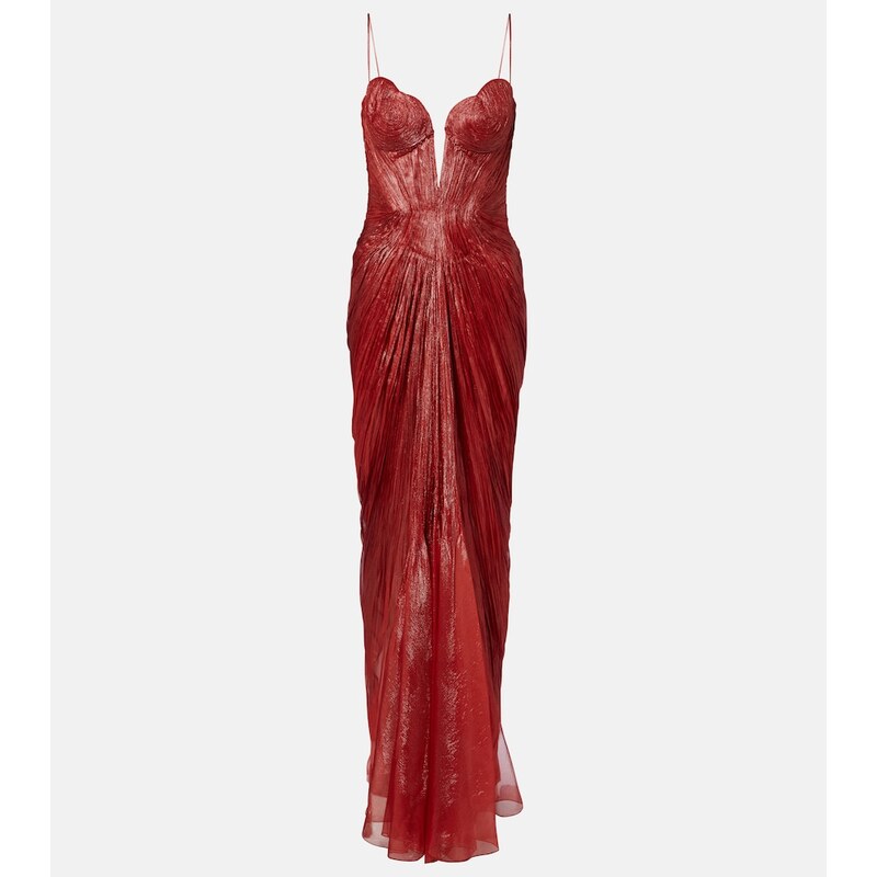 Maria Lucia Hohan Cecilia draped silk muslin bustier gown