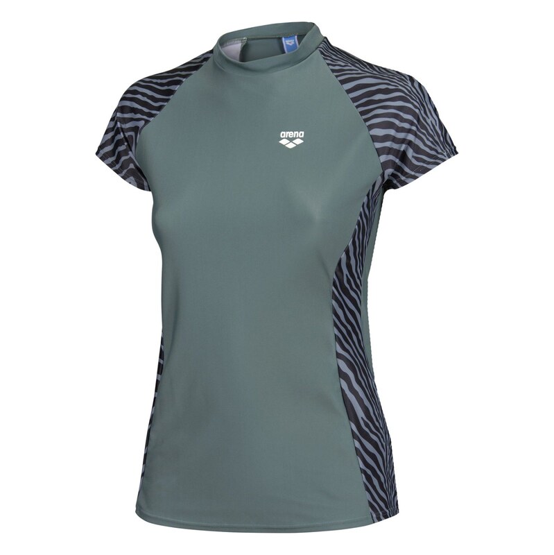 ARENA - SWIM SS RASH VEST ALLOVER DÁMSKÉ UV TRIKO ZELENÉ 115044654