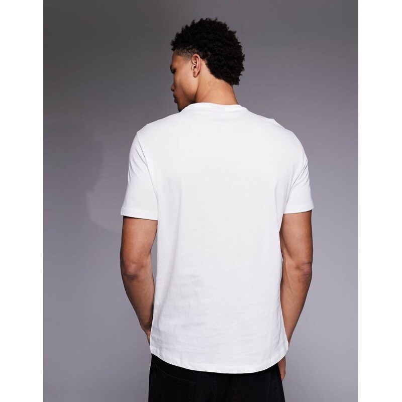 Armani Exchange crew neck logo t-shirt in off white