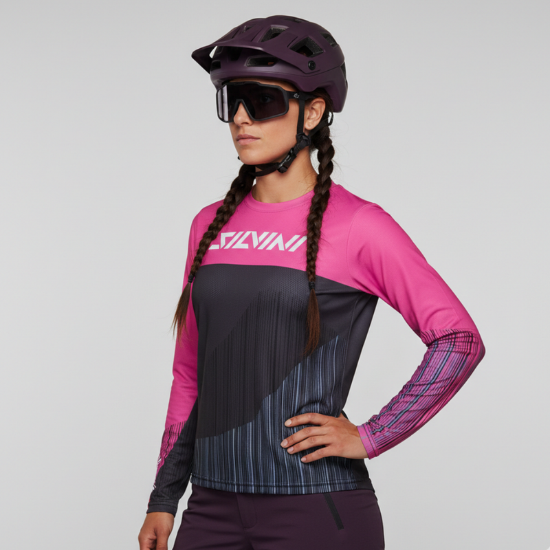 Dámský enduro dres Silvini Ella růžová/černá 115049082