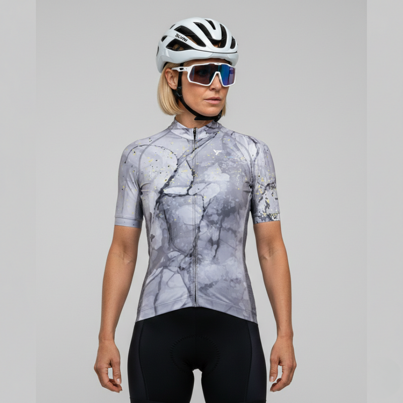 Dámský cyklistický dres Silvini Calnia šedá/černá 115053374