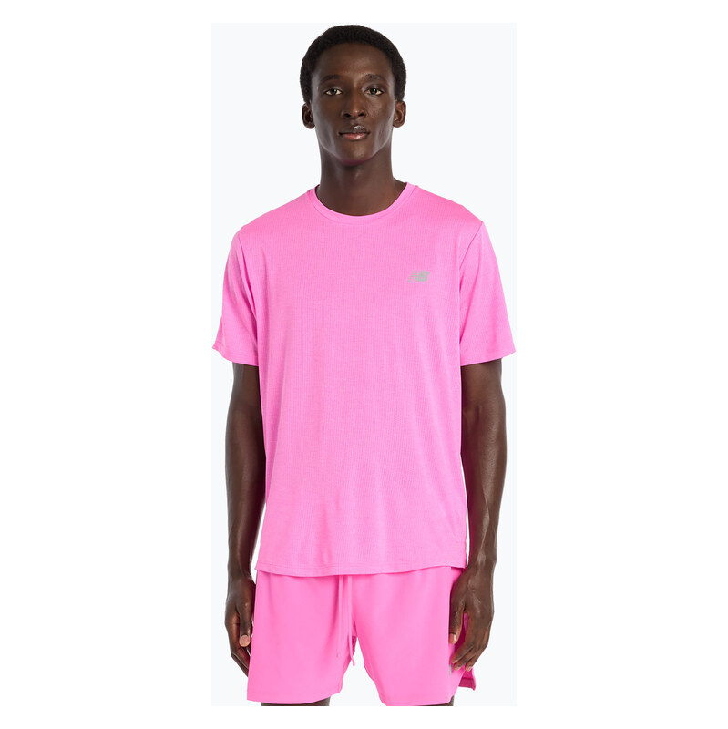 Pánské tričko New Balance Athletics Run pink heat heather