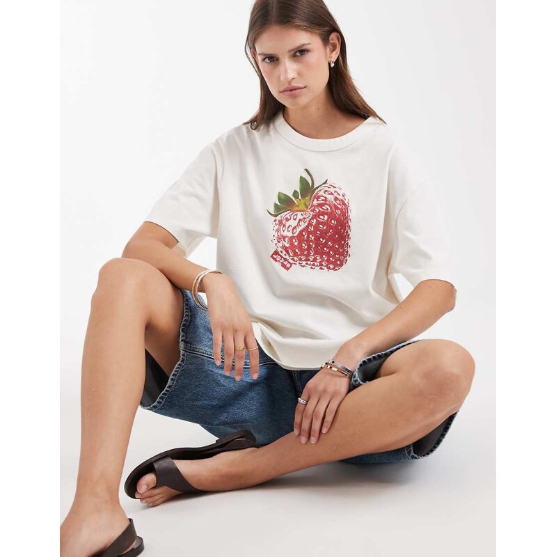 Levis oversized fruit print t-shirt in white