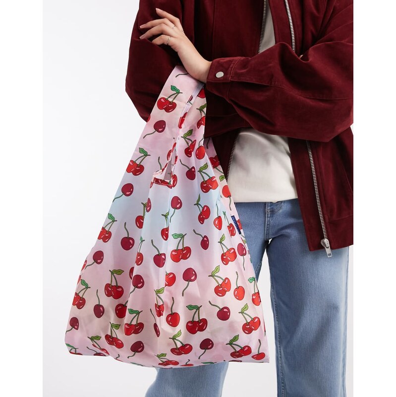 Baggu shopper tote bag in cherry print-Multi
