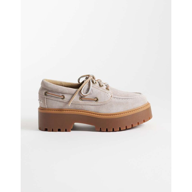 Timberland Stone Street platform 3 eye boat shoes in light purple 115051799