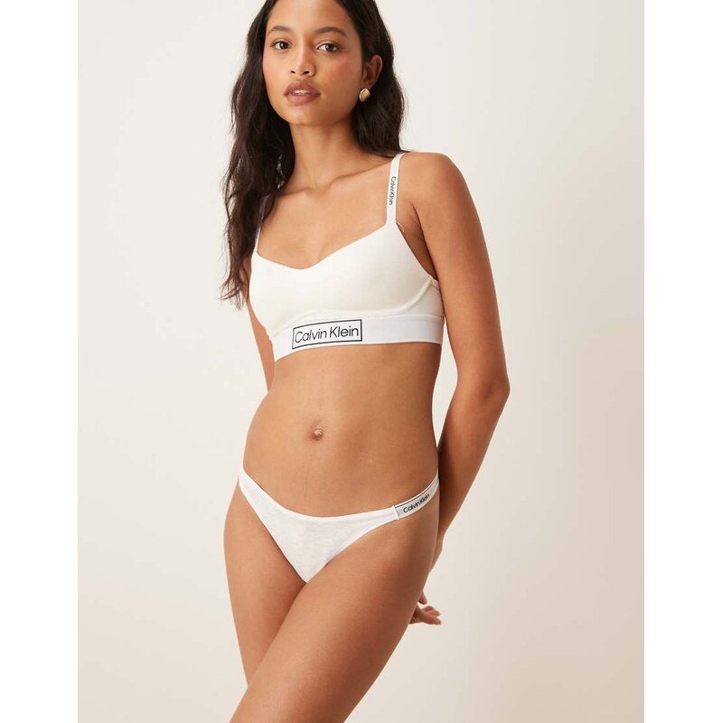 Calvin Klein Icon Logo dipped string thong in white