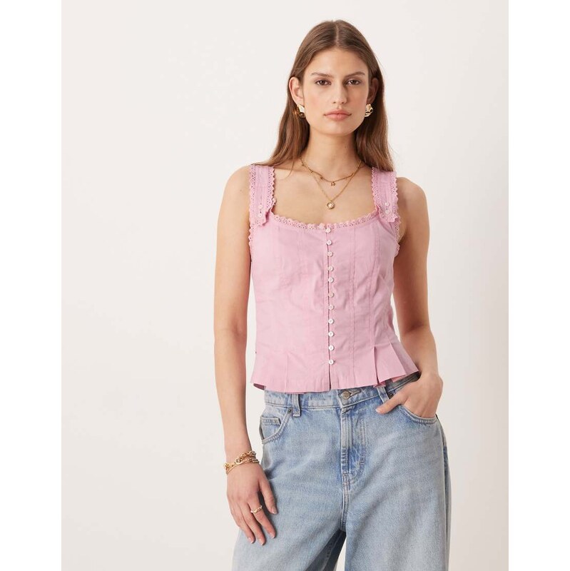 Free People bridgette corset top in pink 115051911