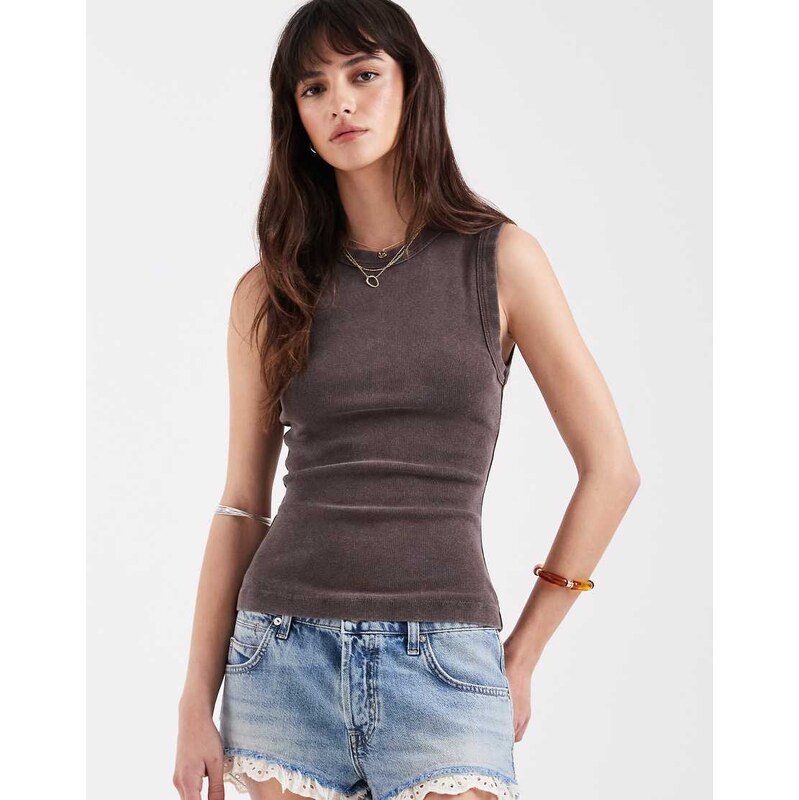 Free People murphy tank top in chocolate brown