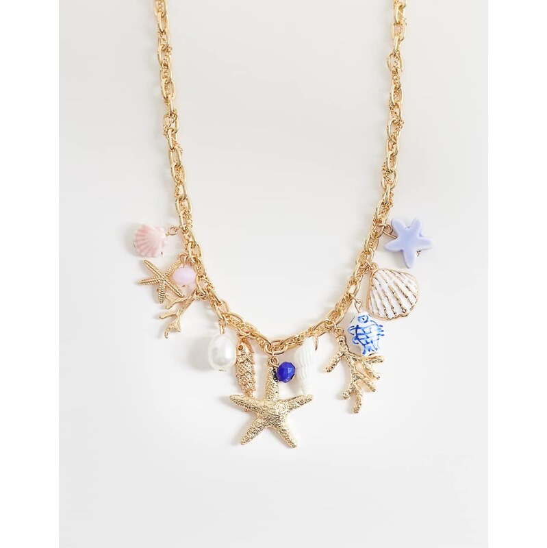 Accessorize maxi starfish charm necklace in multi 115051920