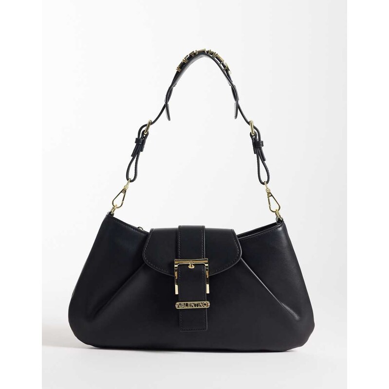 Valentino Cassandra buckle detail top handle bag in black