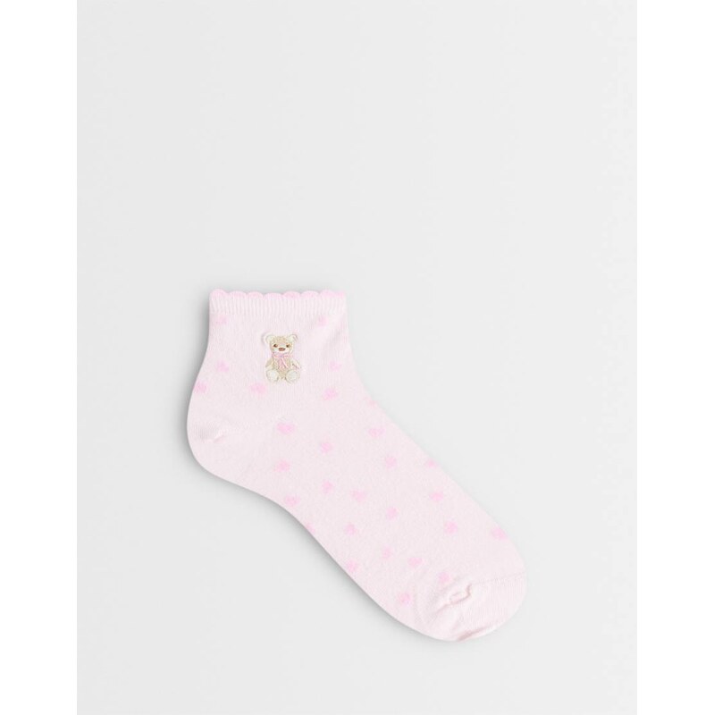 Boux Avenue bear print ankle socks in pink-Multi 115051967