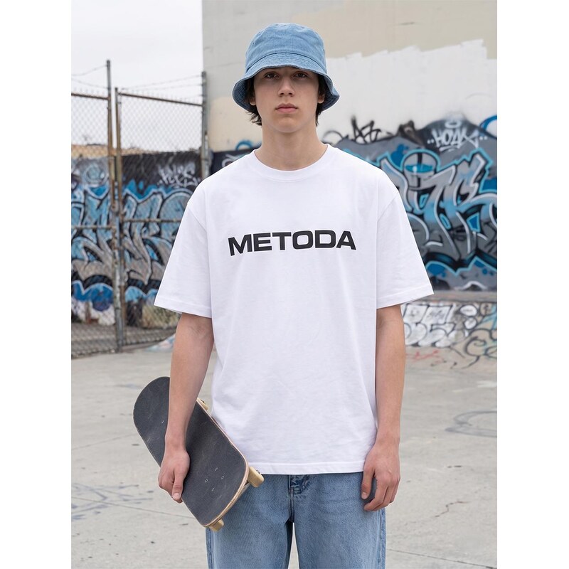 Metoda Sport Košile s krátkým rukávem Oversize White Method