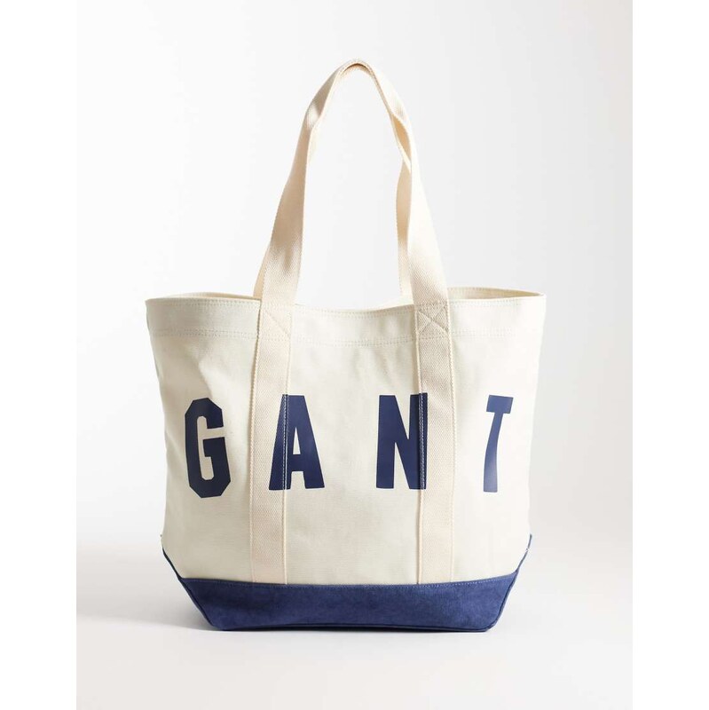 GANT collegiate logo shopper in cream-White 115051995