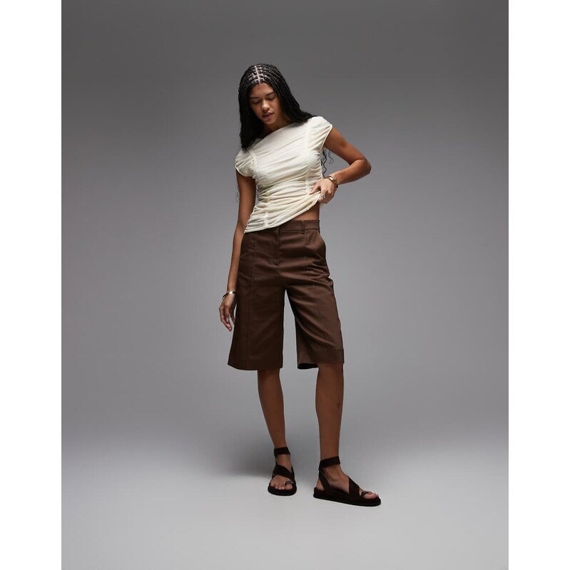 & Other Stories low waisted cotton tailored bermuda shorts on
