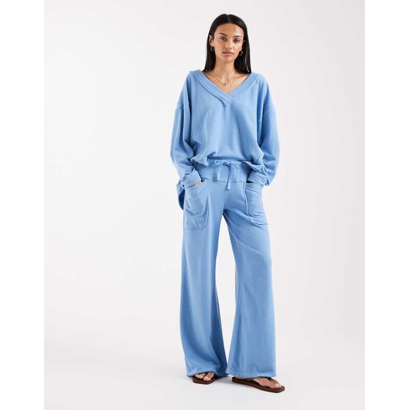 Free People staycation lounge trouser in blissful blue co-ord 115052245