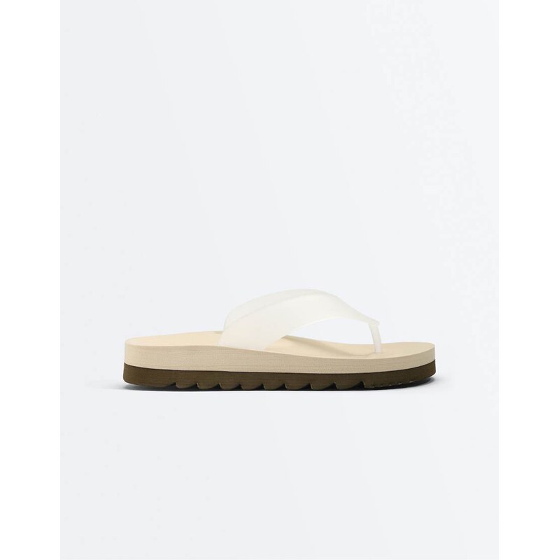 OYSHO Platform beach sandals in ecru-Neutral 115052446