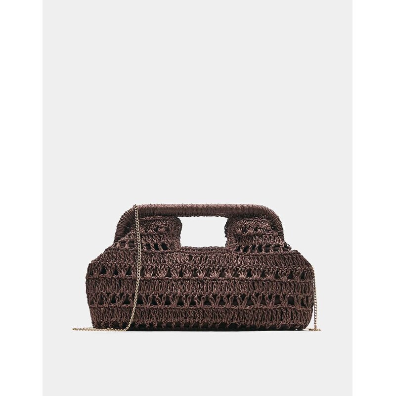 Pull&Bear Crochet handbag in brown 115052484