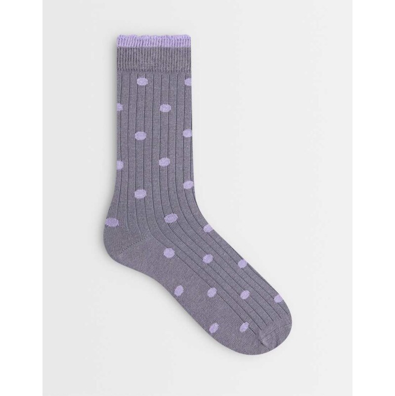 ASOS DESIGN polka dot socks in grey and lilac 115523029