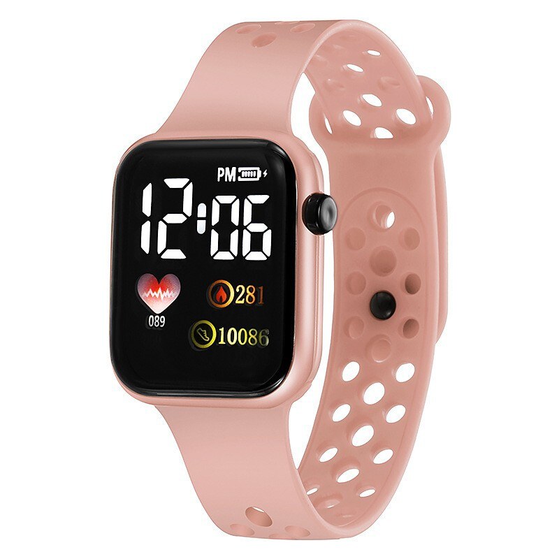 Leventi Dětské digitální hodinky LED růžové – sportovní styl,