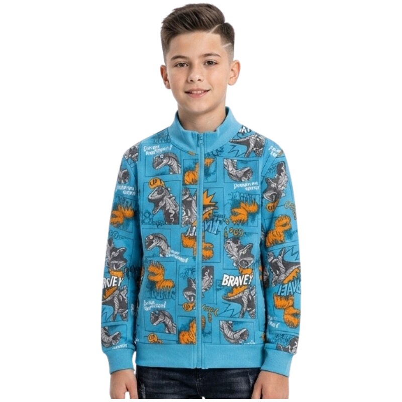 CHLAPECKÁ teplejší MIKINA modrá Kugo GM9778