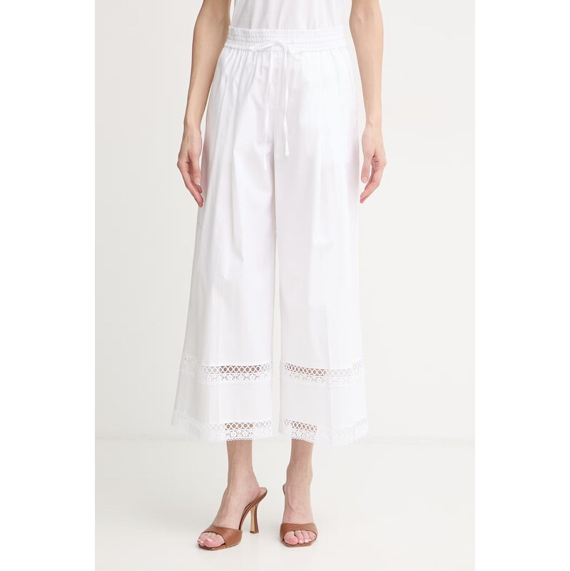 Twinset kalhoty dámské s bavlnou 115158077