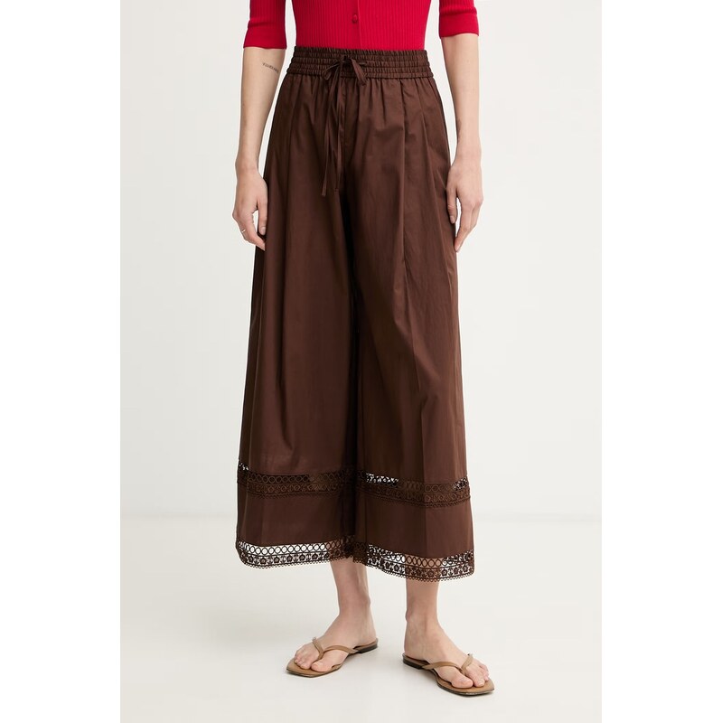 Twinset kalhoty dámské s bavlnou 115158078