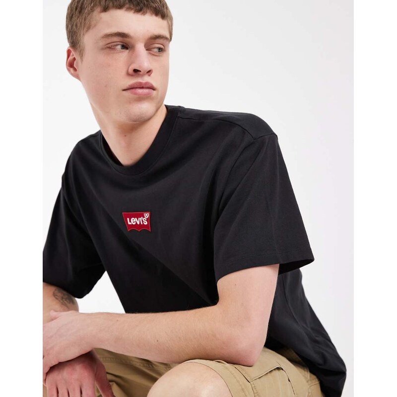 Levis central batwing badge logo vintage t-shirt in black