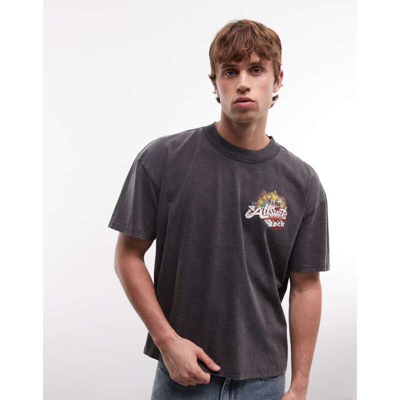 AllSaints Roque short sleeve graphic logo t-shirt with back