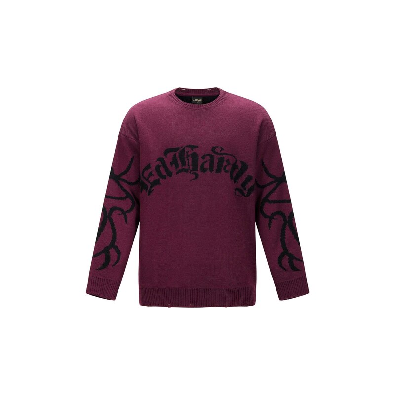 Ed Hardy Svetr tmavě fialová / černá