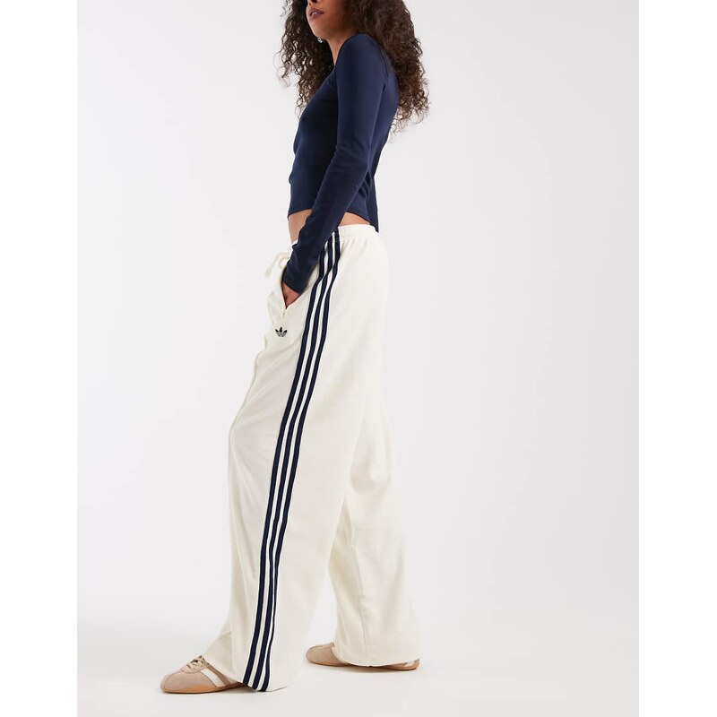 adidas Originals terry towel track pants in cream white