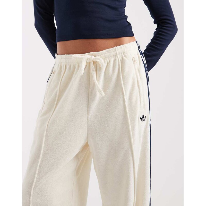 adidas Originals terry towel track pants in cream white