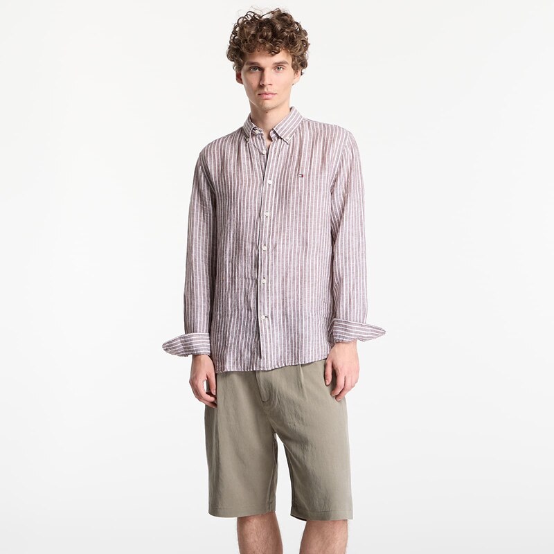 Košile Tommy Hilfiger Linen Bengal Stripe Rf Shirt Safari Canvas
