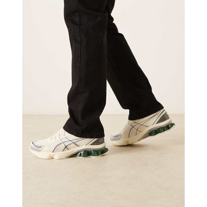 Asics Gel-Kinetic Fluent trainers in cream and silver-White
