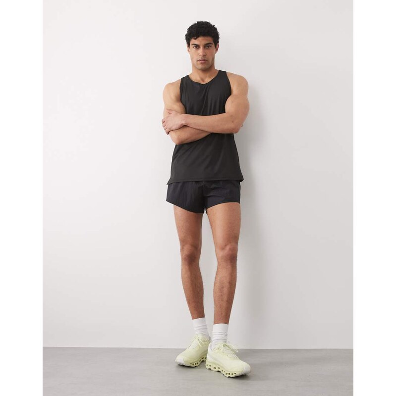 4505 technical nylon 3 training short with zip pockets in black