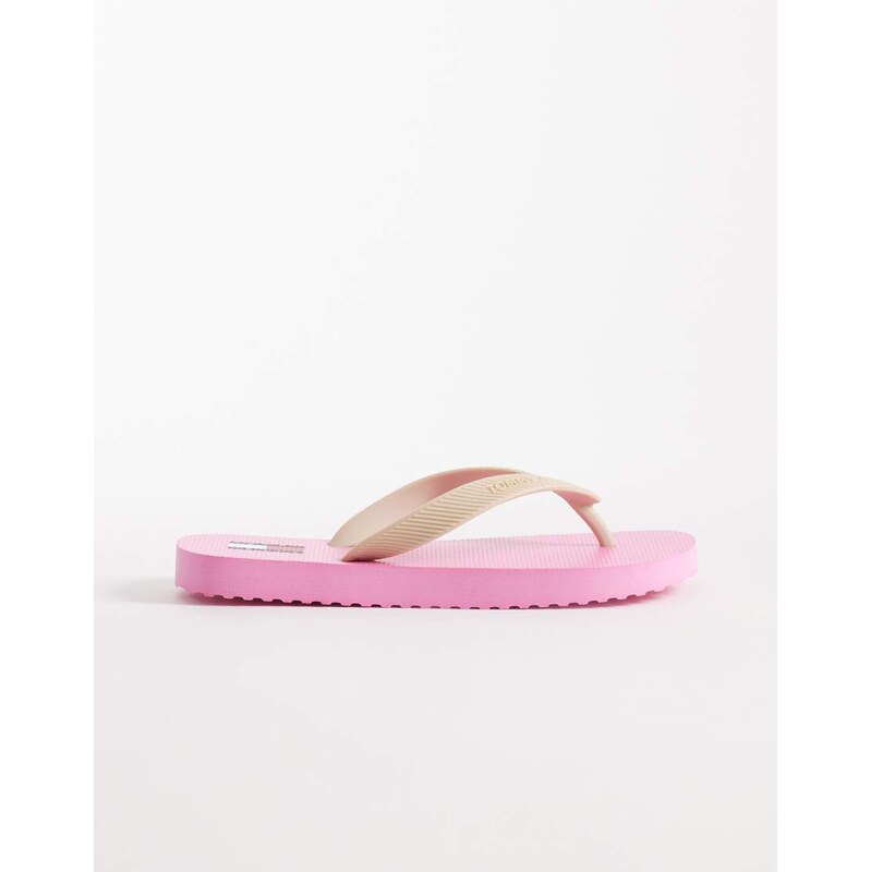 Tommy Jeans chunky flip flops with logo in pink 115057775