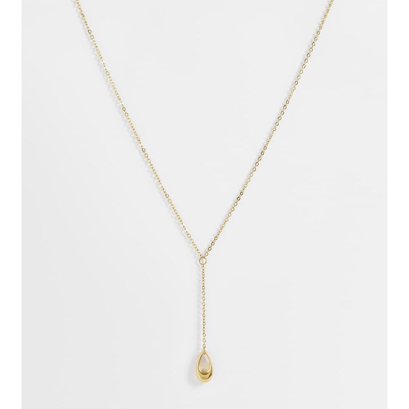 Lost Souls lariat necklace with molten pendant in 18ct gold plated 115057842