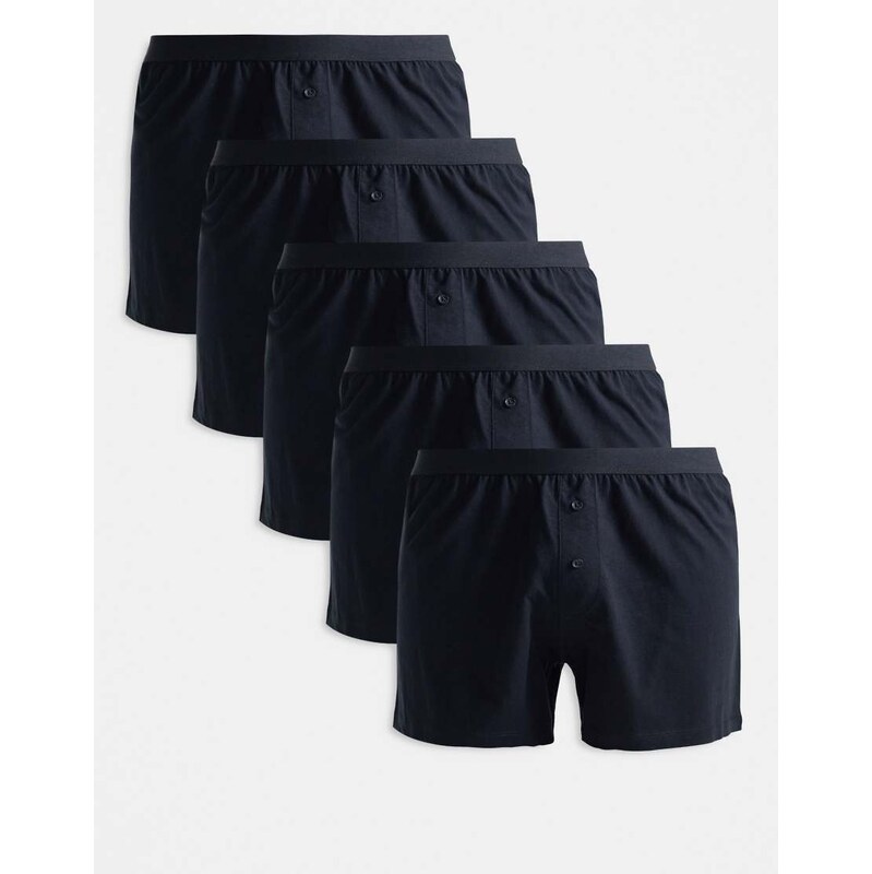 ASOS DESIGN 5 pack boxer in black 115071022