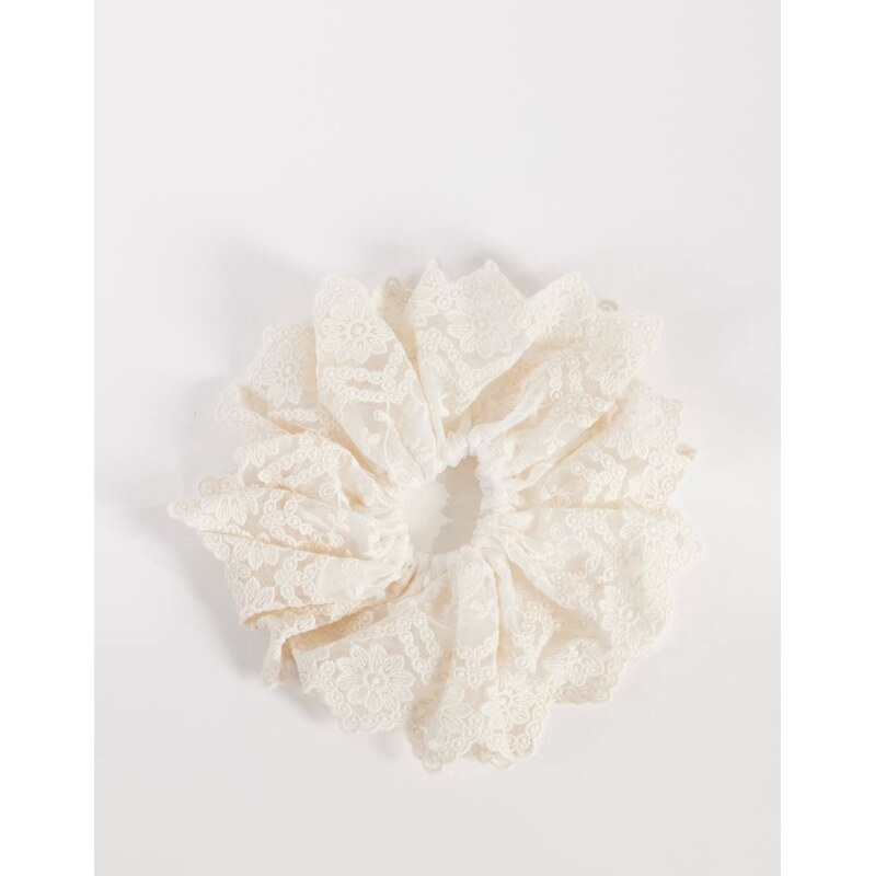 ONLY lace scrunchie in white 115057850