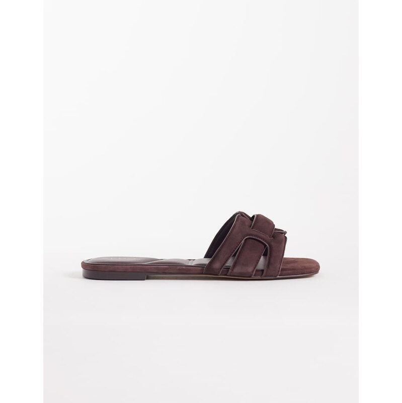 Aldo Elenaria flat sandal in dark brown 115071031