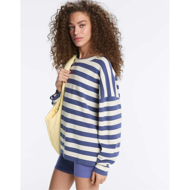 OYSHO Striped knit jumper in pale ecru-Neutral 115535923